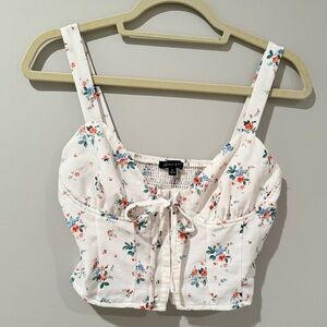 Pacsun - Kendall & Kylie White Floral Tank Top